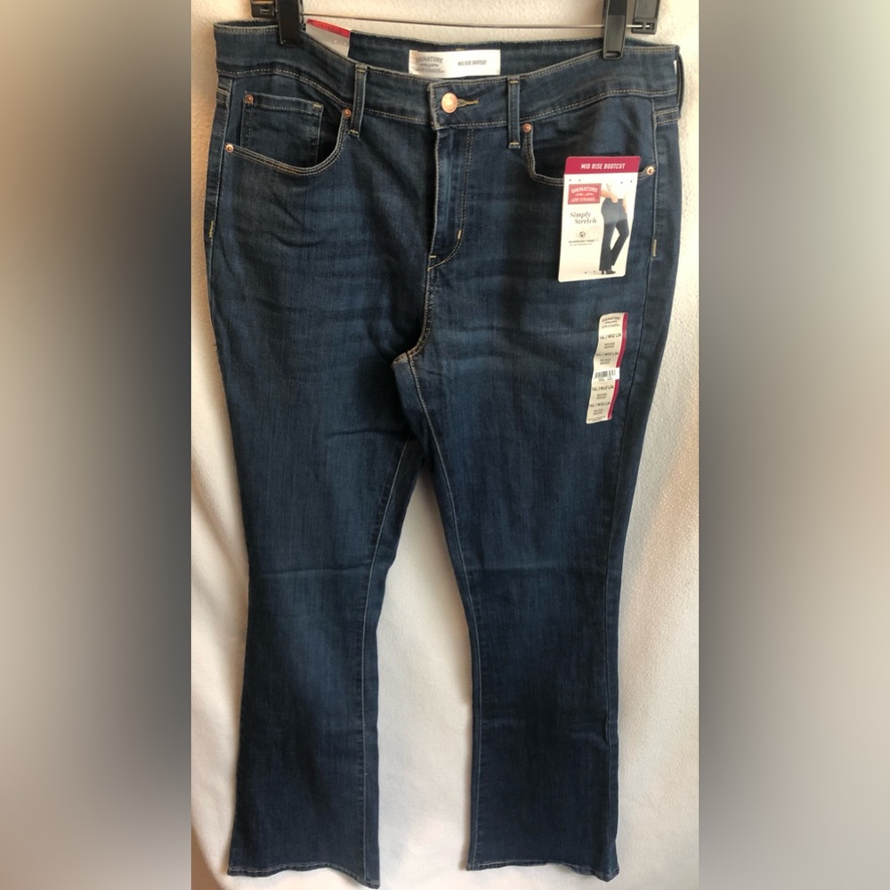 NWT Signature by Levi Strauss dark wash mid rise jeans size 14L